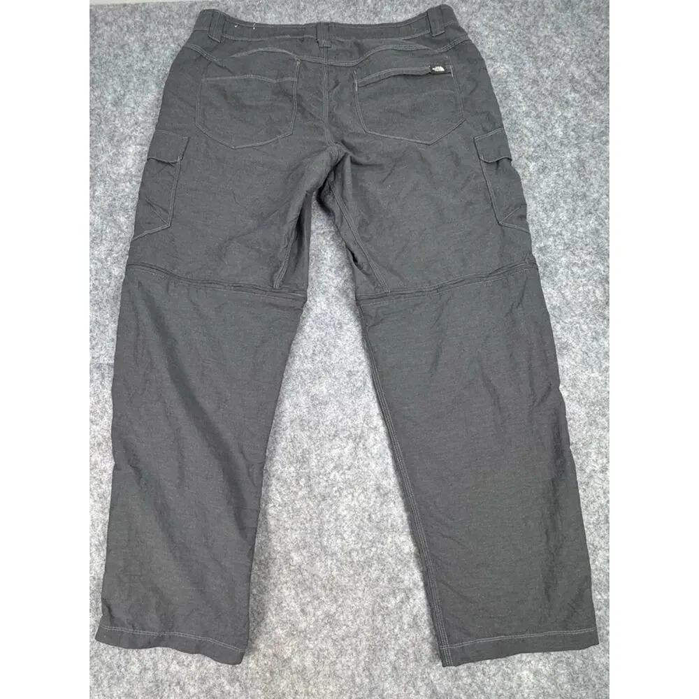 The North Face Mens Convertible Hiking Cargo Pants Grey Large Short 36